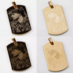 Dogtag mit Gravur | vergoldet | Fotogravur