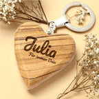 Olivenholz HERZ mit Gravur | Schlüsselanhänger