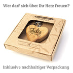 Olivenholz HERZ mit Gravur | Schlüsselanhänger