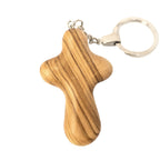 Olivenholz KREUZ mit Gravur | Schlüsselanhänger