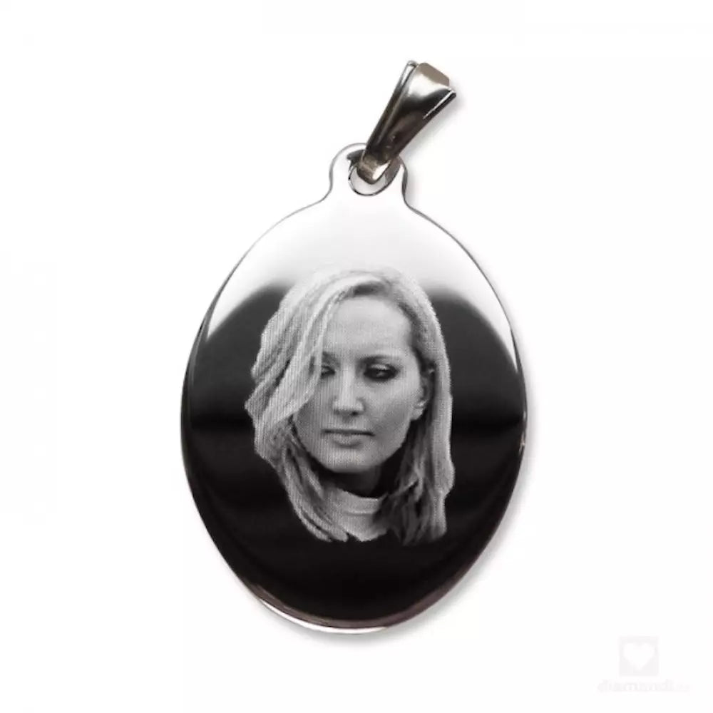 Kettenanhänger mit Fotogravur | Ovaler Anhänger Gravur