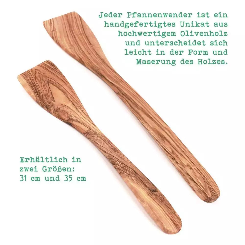 Pfannenwender mit Gravur aus Olivenholz
