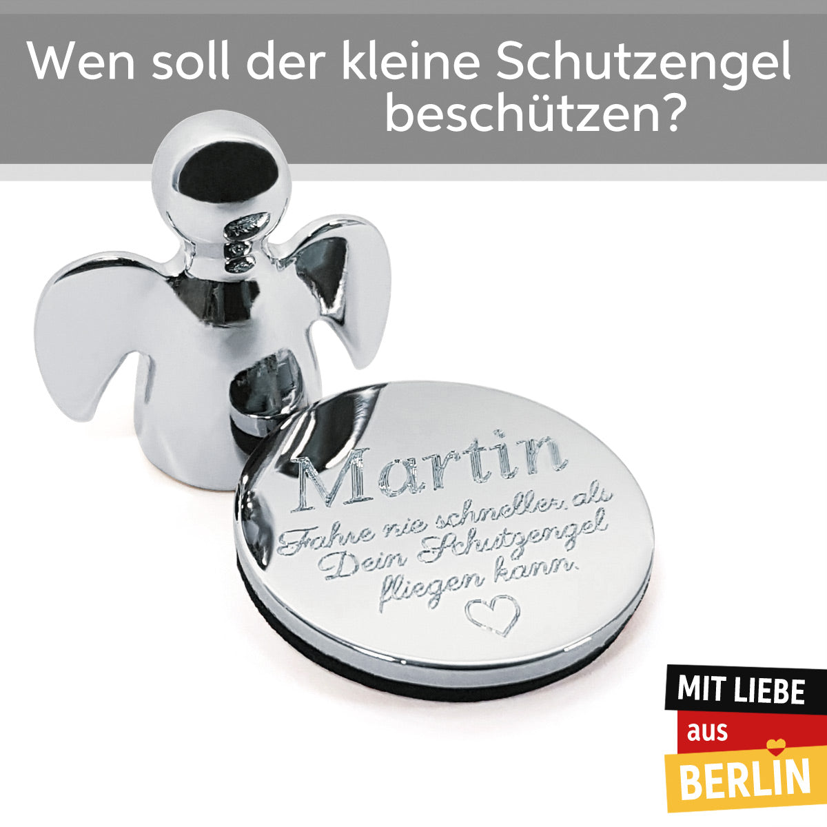 Kleiner Schutzengel mit Gravur I Parkscheinhalter für das Auto