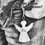 Olivenholz ENGEL mit Gravur | Schutzengel Schlüsselanhänger