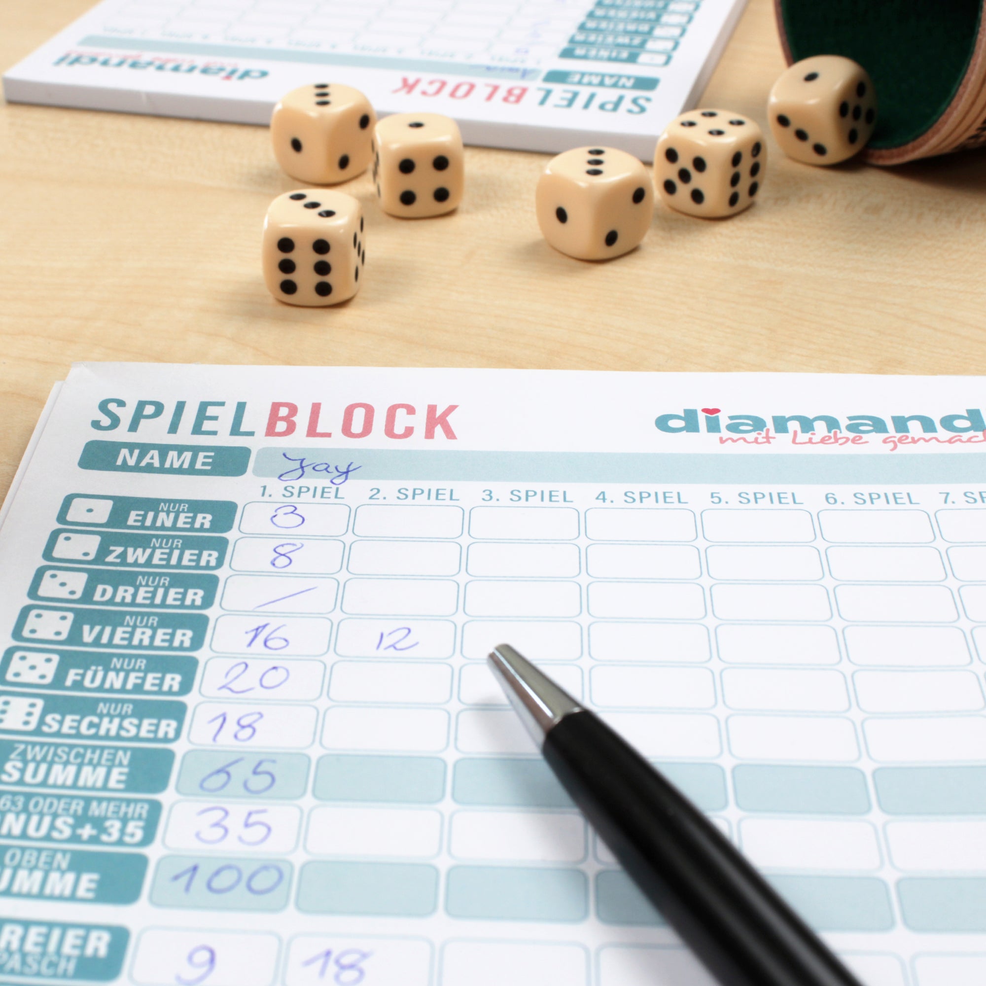 1x Spielblock (1x 50 Blatt - 350 Spiele)