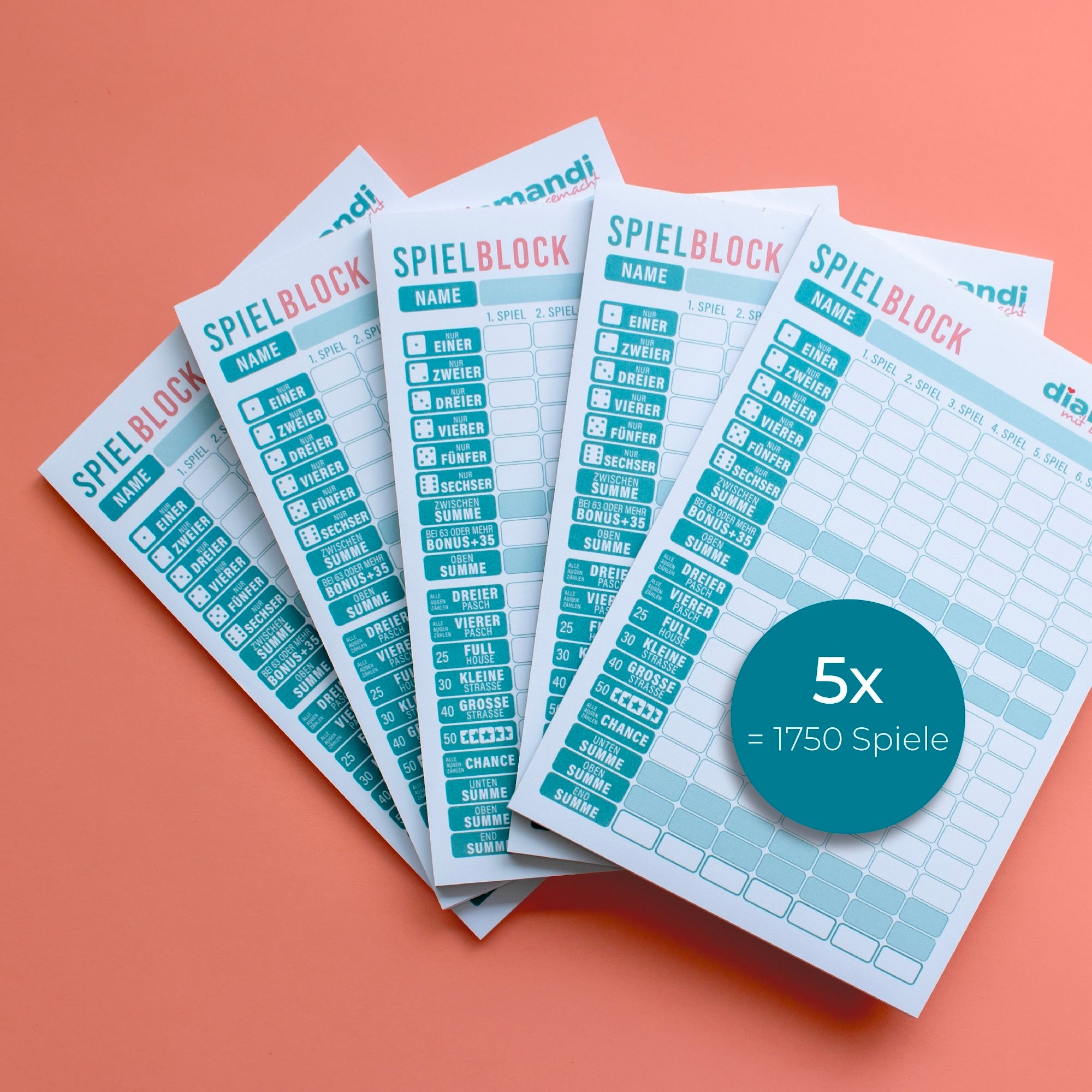 Spielblock für Würfelspiele