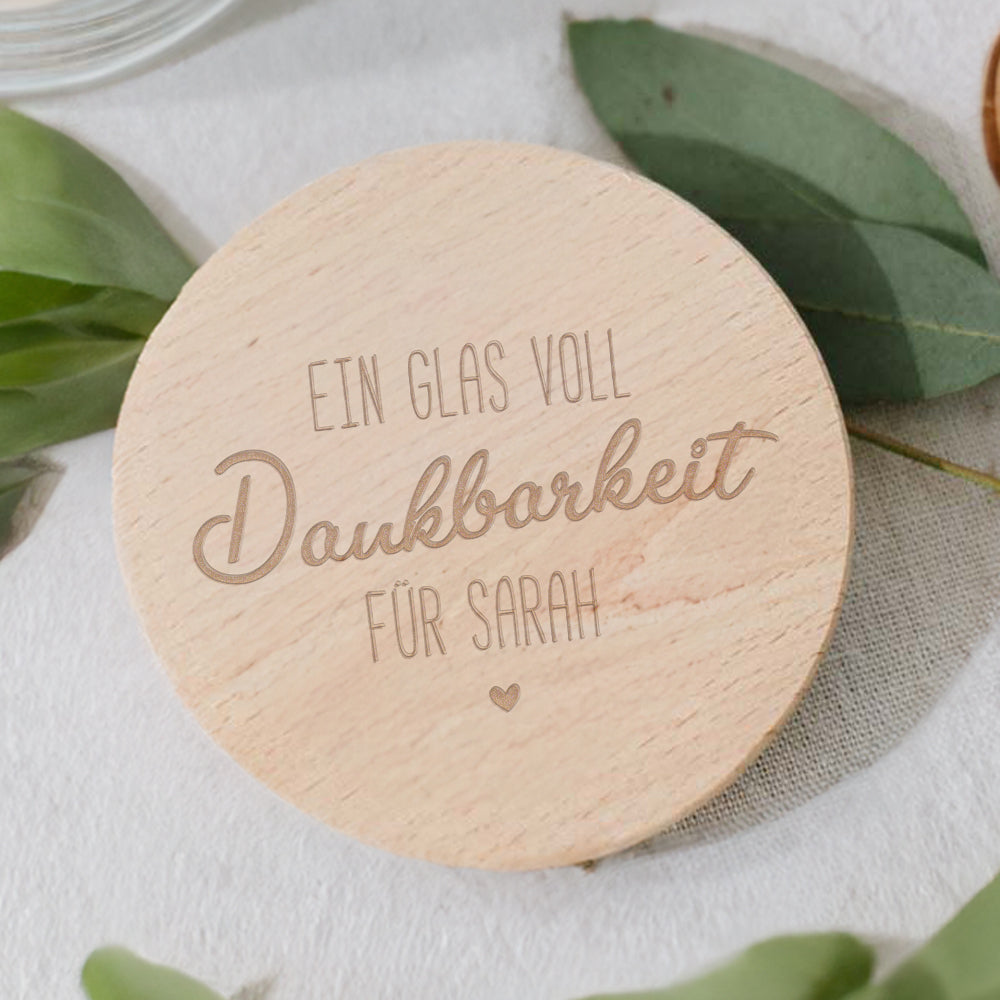 Vorratsglas mit Holzdeckelgravur - perfekt für die Küche