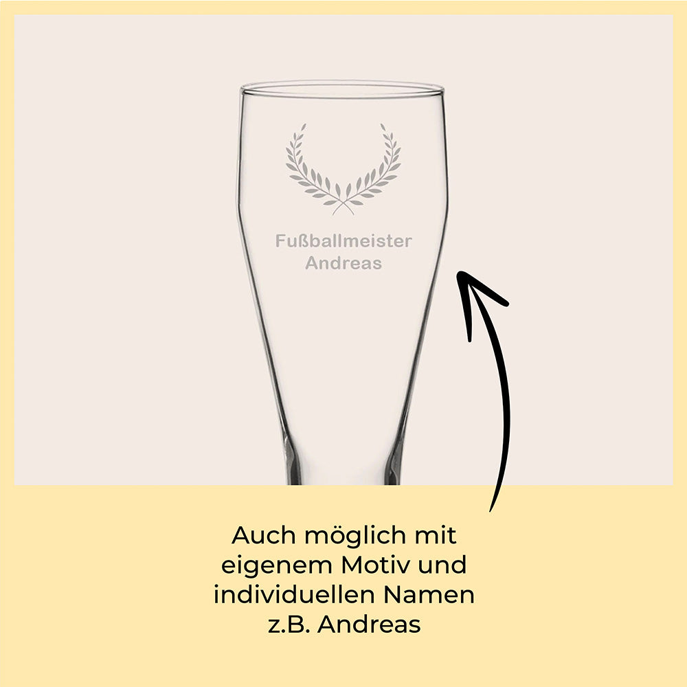 Weizenbierglas mit Wunschmotiv / Name graviert