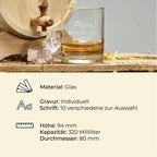 Whiskyglas mit Laser-Gravur (Wunschtext /Name)