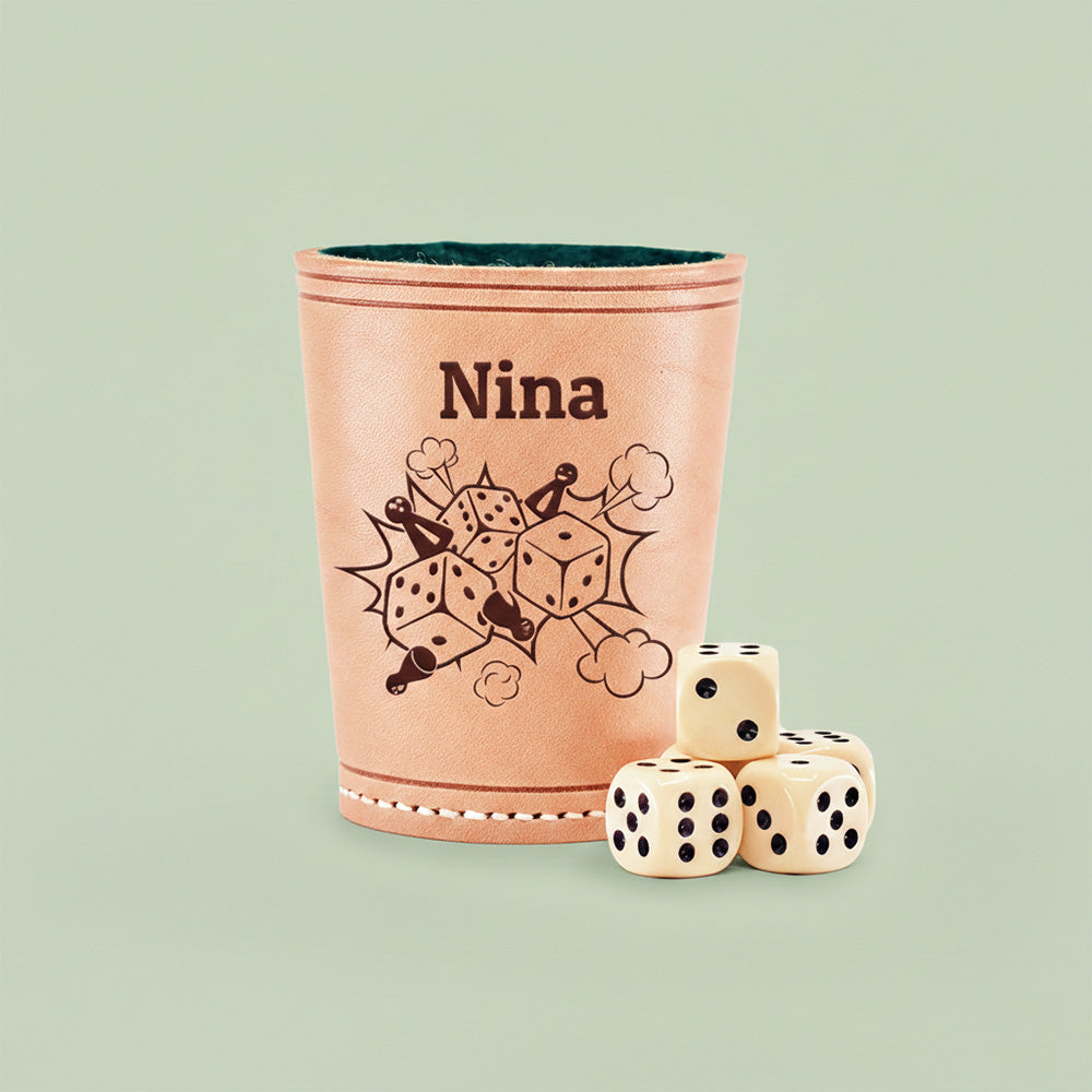 PREMIUM Würfelbecher mit Gravur inkl. 5 Würfel | Made in Germany